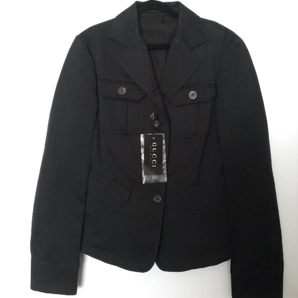 Authentic Vintage  Gucci Black Unlined Button Down Jacket.   Size 40.  NWT - Picture 2 of 12